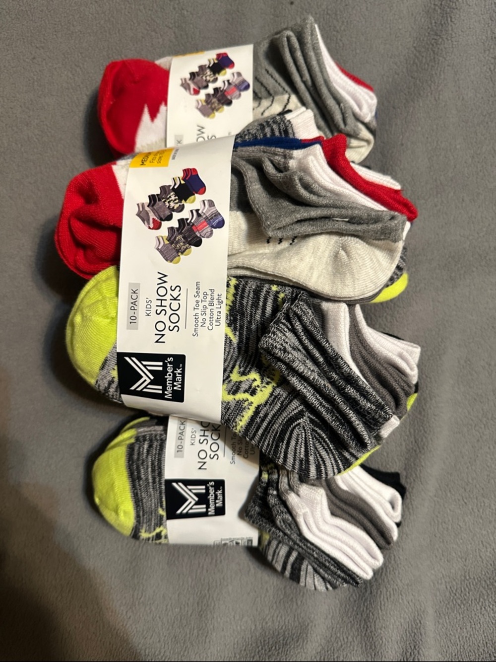 Boys  No-Show Sock 10-Pack - Mixed Colors size med - 30 pairs